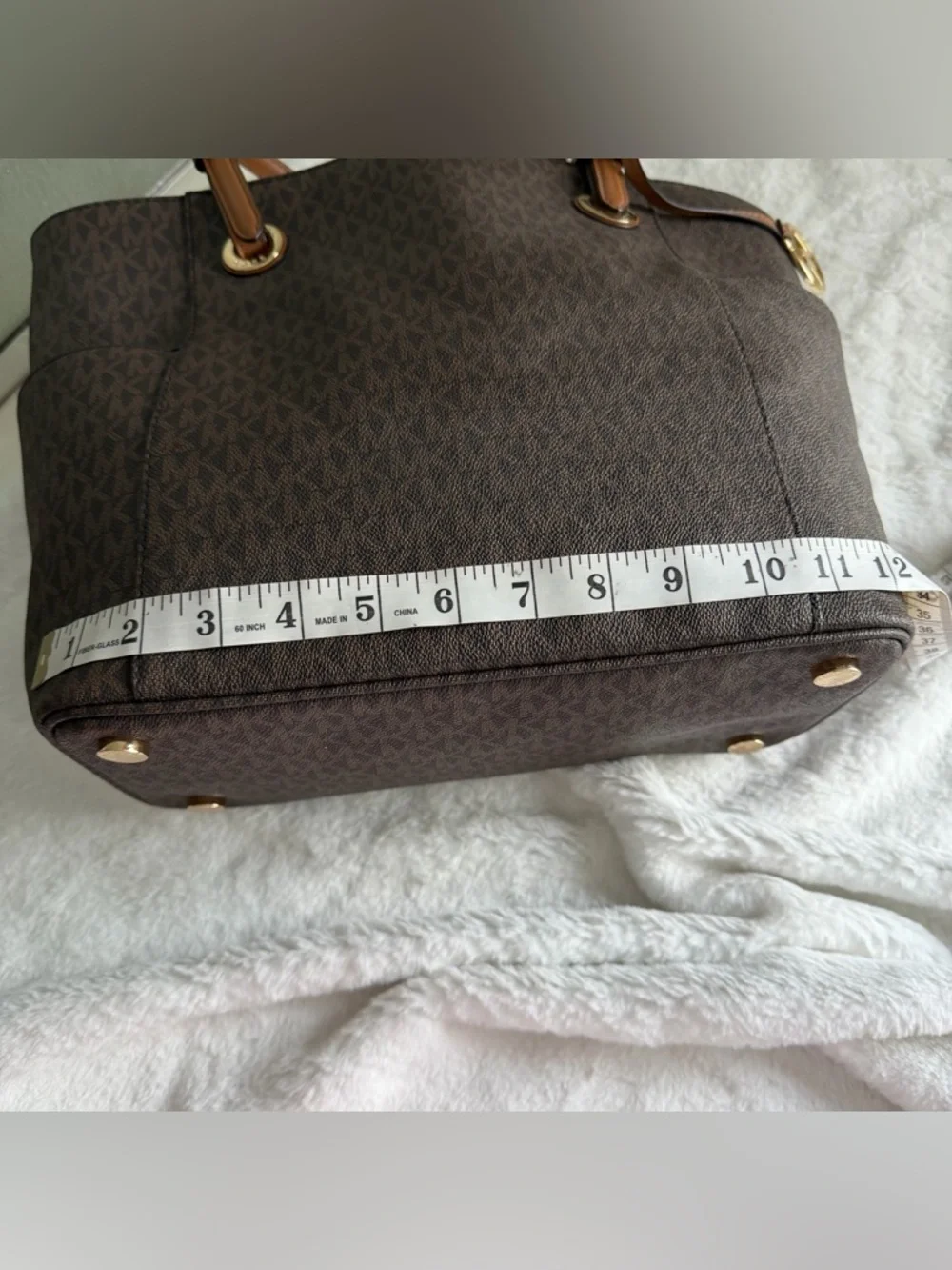 Michael Kors Jet Set Travel Tote – Brown MK Monogram | Gold Hardware